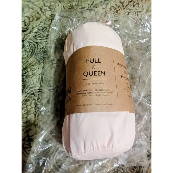 I Enjoy 3 Piece Premium Duvet Cover Set Full / Queen Size Blush - Picture 5 of 6